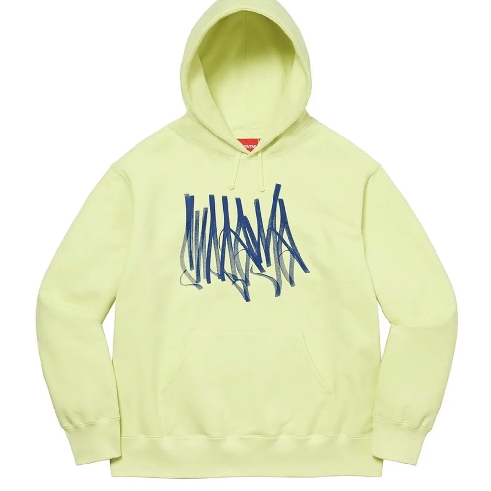 SUPREME FW22 Tag Hooded Sweatshirt Hoodie - Pale Lime Size S Brand New Authentic